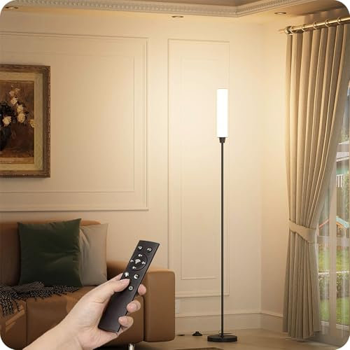 pekipe Lampada da terra con telecomando,piantana lampada da terra,lampada da terra salotto,lampada dimmerabile Luminosità 10% -100% e temperatura del colore 3000k-6000k,piantana