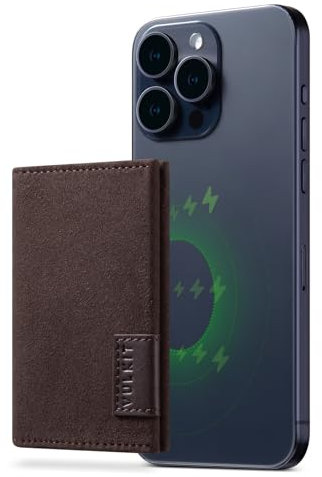 VULKIT Magsafe Wallet Compatible with iPhone 15/14/13/12 Series, Leather 4 Cards RFID Blocking Phone Wallet with Magnetic Closure