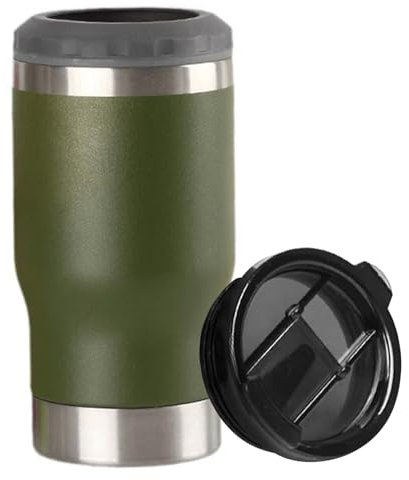 4 en 1 lata de aislamiento, acero inoxidable, acero inoxidable puede enfriar a un aislante de botellas de cerveza con tapas, termo de aislamiento de doble pared y tope de viaje de viaje manteniendo l