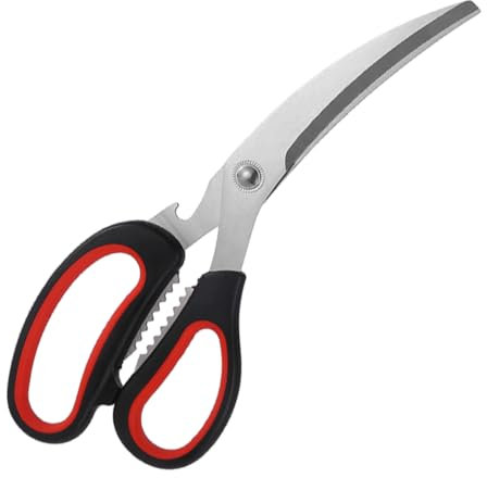Hoement Grillschere Küchenschere für Knochen Mehrzweckschere Hühnerknochenschneider zwiebelschneider schnittlauchschere behandelte Lebensmittelschere Multifunktionsschere Plastik Black