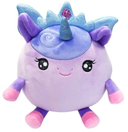 SquishPets Medium - Kuscheltier GALUPY Rainbow Unicorn Aria, Einhorn Plüschtier 19cm mit Glitzerflügeln, Krone & Horn, zum Kuscheln und Spielen