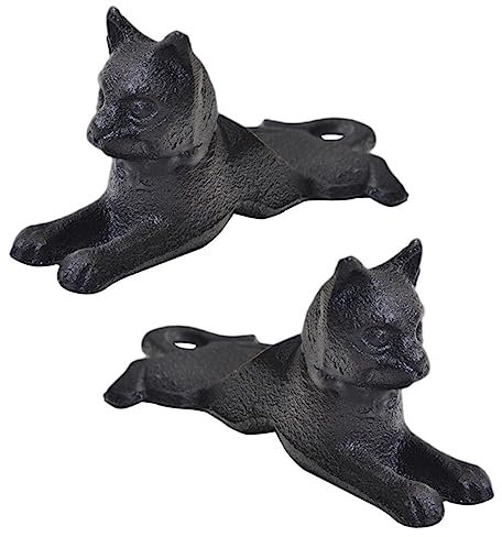 OFFSCH 2 Stücke Gusseisen Katze Türstopper Dekorative Stopper für Holz Beton Türen
