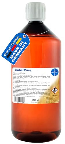 HERRLAN® TimberPure Huile de paraffine, huile de protection pour bois de sauna (Ph. Eur.) 1 litre Huile de paraffine incolore et inodore pour la protection des surfaces en bois