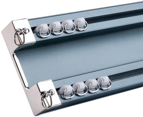 100-500Cm Vorhangschiene 2 Läufig Mit Komplettem Zubehör Deckenmontage Verbunden Gardinenschiene Aus Aluminium Gardinenstange Für Zimmer Trennwand Etagenbett Badezimmer Wohnzimmer C,300cm