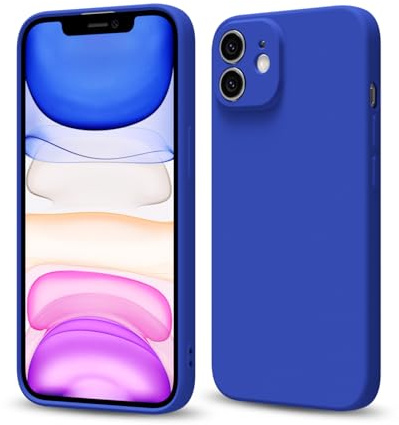 Svaove for iPhone 11 Phone Case Liquid Silicone, Thin Ultra Slim Minimalist Phone Cover, Girly Cute Plain Bright Solid Color Matte Soft Rubber Jelly Gel Plastic TPU Bumper, Royal Blue