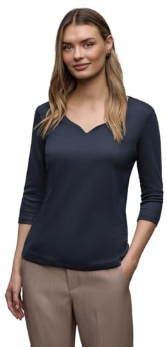 Street One Shirt mit Herzausschnitt Shadowed Navy 46