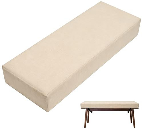 Halorin Bankauflage Sitzkissen Bank, Auflage Ersatzpolster, 80X40X5CM rutschfeste Sitzkissen Sitzauflage Bank, Abnehmbarem Gartenbankauflage für Outdoor, Terrasse, Drinnen(Beige)