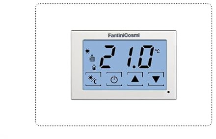CH121TSK Termostato Touchscreen Retroilluminato da Incasso a Batterie Kit Multiplacca Fantini Cosmi