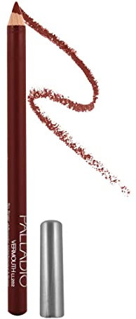 Palladio Lip Liner Pencil, Wooden, Firm yet Smooth, Contour and Line with Ease, Perfectly Outlined Lips, Comfortable, Hydrating, Moisturizing, Rich Pigmented Color, Long Lasting, Vermouth