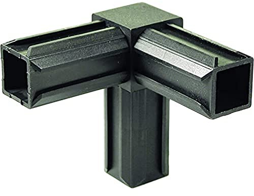 Alberts 859817 Raccordo per tubo XD, 90° e raccordo ad angolo retto aggiuntivo, plastica, nero, 20 x 20 x 1,5 mm, Set da 10
