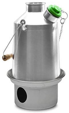 'Scout' Kelly Kettle® 1.2ltr in Stainless Steel | Ultra-fast Camp Kettle | Whistles When Boiled | Runs Off Sticks, Pine Cones, etc | No Batteries, No Gas | Camping, Picnics, Scouts | Weight 2.2lb/1kg