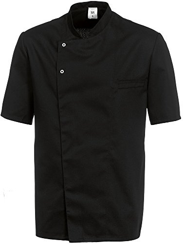 BP Gourmet 1548-400-32 Kochjacke 1/2 Arm - 1/2 Ärmel - 65% Polyester, 35% Baumwolle - Druckknöpfe aus Edelstahl - Standard Passform - Größe: XS - Farbe: schwarz