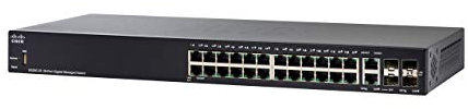 Switch gestito Cisco SG350-28 con 28 porte Gigabit Ethernet (GbE) con 24 porte Gigabit Ethernet RJ45 più 2 slot SFP, 2 porte Gigabit Ethernet combinate, protezione limitata a vita (SG350-28-K9-EU)