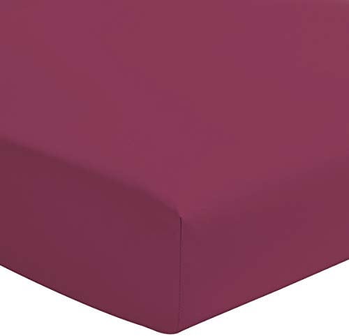 Home Linge Passion – Drap Housse 100% Coton – 57 Fils/cm² – Taille 90x190 cm – Fuchsia –Bonnet 25 cm – Tissage serré – Doux, Respirant, Lavable – Home linge passion