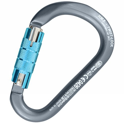 Kong H.M.S. Karabinerhaken aus Aluminium Autoblock eloxierter Körper, Unisex, für Erwachsene, Grau/Cyan (Mehrfarbig), Einheitsgröße