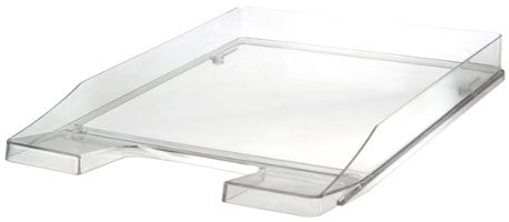 HAN Briefablage JUNIOR 1024-23 in Transparent-Glasklar/Flache, stapelbare Papierablage/In innovativem, modernem Design/Für Briefe & Papiere bis Format A4–C4, 5 Stück