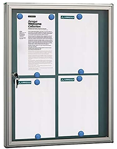 Arregui Vitirine d'annonces en aluminium et méthacrylate pour 4 feuilles DIN A4, argent