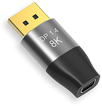 CABLEDECONN Adaptateur Mini DP vers DisplayPort 8K(7680 x 4320)@60Hz 4K@144Hz DisplayPort 1.4 Transmission bidirectionnelle DisplayPort Mâle vers Mini DisplayPort Femelle 8K