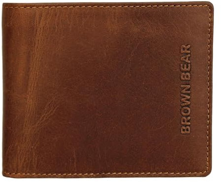 Brown Bear Geldbörse & Kartenetui Herren Leder Braun Vintage 2-in-1 Set - Echtleder Männer Portemonnaie mit Münzfach - Design Geldbeutel & Kreditkartenetui für 11 Kreditkarten - BB BH 0552 BR