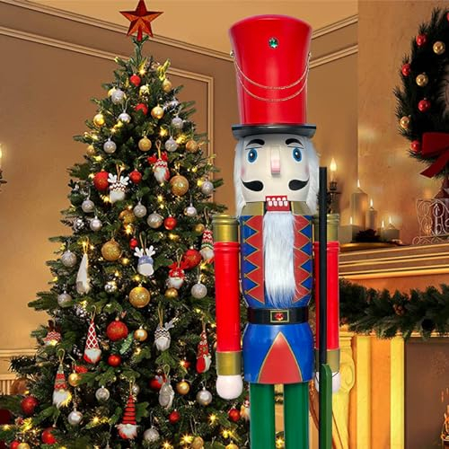CDL 150cm 60 5Ft Tall Life-Size Large/Giant Red Christmas s Soldier s Hold Ceremonial Gun On Stand For Indoor Outdoor Xmas/Event/Ceremonies/Commercial Decoration (5 Feet, New K45)