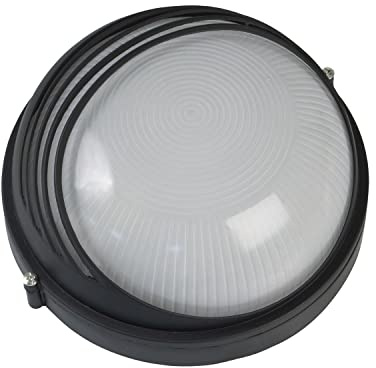 Amig - Plafone Esterno Stagnato | Mod.2 | Ø 240 x 125 mm | Applique da Parete Decorativa | Adatta per Ingressi, Facciate, Giardini o Balconi di Case | Lampada Circolare in Alluminio Nero