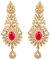 Touchstone Indian Bollywood strass/orecchini di gioielli da sposa rosa fucsia firmati per le donne in tono oro antico