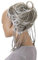 CAISHA XXL Haarteil Haargummi Daisy Dutt Hochsteckfrisuren Mit Geflochtenen Zöpfen Gewellt Kunstfaser Hitzebeständig DM17cm Grau Mix G10D