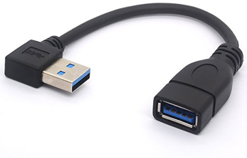 OpenII USB-3.0-Verlängerungskabel, 90 Grad nach links gewinkelt, USB-Typ-A-Stecker auf Buchse, 5 Gbit/s, Verlängerungskabel, 15 cm Right
