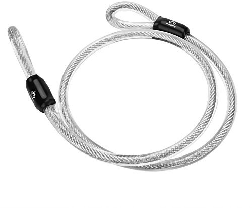 Vgeby Vélo câble de verrouillage, Heavy Duty Fil de sécurité de sécurité en acier avec embout double boucle pour antivol, Cadenas, Cadenas à disque