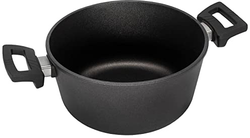 Eurolux Guss-Topf Ø 24 cm - 4.5 Liter - kleiner hoher Universal-Kochtopf Aluguss mit Antihaft-Beschichtung - ohne Induktion - Made in Germany