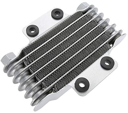 Enfriador de aceite universal, radiador de enfriamiento del refrigerador de aceite del motor 85ml para la bici de la suciedad de la motocicleta 100CC-250CC ATV(Silver)