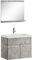 Badezimmer Badmöbel Set Montreal 02 60cm Waschbecken Beton Grau - Unterschrank Waschtisch Spiegel Möbel