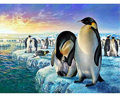YSCOLOR Diamant Painting 5D DIY Diamant Malerei Tier Pinguin Familie Bilder Von Strass Voller Runder Diamant Diamant Stickerei Wohnkultur 30X40cm