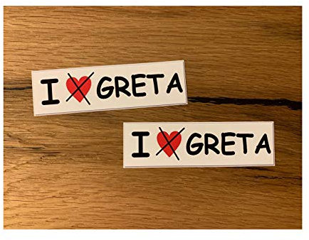#596 2X Greta Aufkleber 10x3cm Sticker No Fridays for Future Hubraum Klima Co2 Steuer Umweltzone Diesel Feinstaub Euro Norm 1 2 3 V8