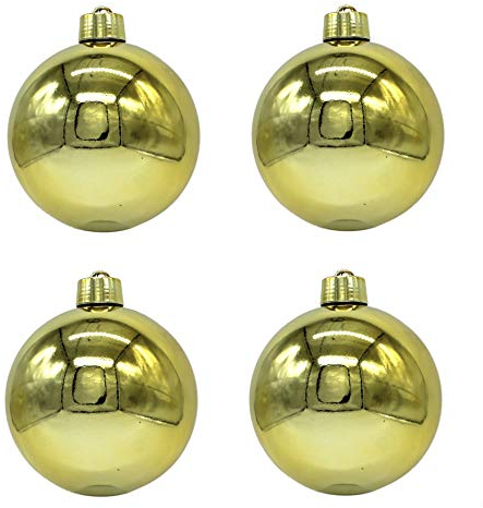 DARO DEKO Weihnachts-Kugel XXL Ø 20cm - 4 Stück Gold glänzend