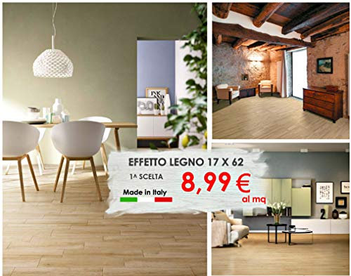 Piastrelle pavimento rivestimento gres porcellanato EFFETTO LEGNO 17 X 62 MADE IN ITALY