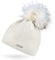 Neverless® Damen Strickmütze Strick-Beanie mit Bommel Winter-Mütze Bommelmütze Feinstrick Creme