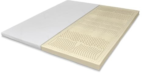 Tuur® Original Topper 90 x 200 - Matratzenauflage aus Naturlatex - 7 Zonen Komfort - Antiallergisch - Atmungsaktiv - Waschbarer Bezug - 8 cm