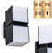 Lámpara LED de pared para exteriores Swanek, lámpara de pared de metal en plástico blanco y negro, 1 x LED 23 vatios, lámpara de exterior UP & Down con pantallas ajustables, 3000 K, 1000 Lumen