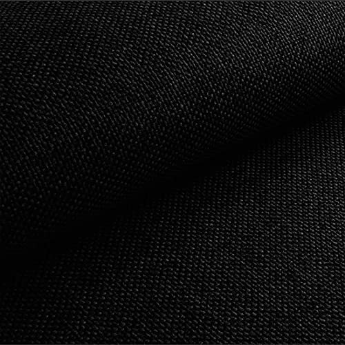HEKO PANELS Stoff Meterware Polsterstoff Meterware - Polyester Möbelstoff Meterware für Sofa Sessel und Stuhl - Schwarz
