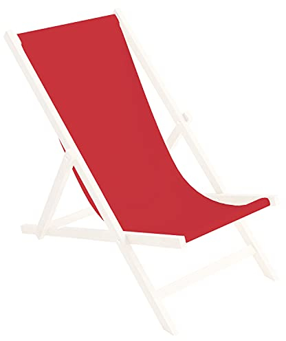 Ferocity Ersatz-Stoffbezug Wechselbarer Liegestuhl Stoffbezug 100% Polyester für Holz-Liegestuhl Klappliegestuhl Farbe Rot [119]