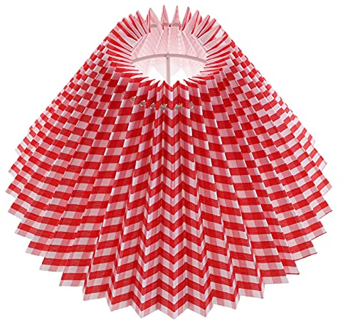 Beaupretty Plissee Lampenschirme Für Tisch Lampen Plissee Grid Tuch Lightshade Schreibtisch Lampenschirm für Tisch Lampe Und Boden Licht (Rot)