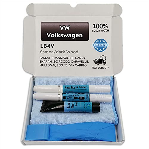 Genuine Colors Lackstift Samoa Dark Wood LB4V für VW Volkswagen Schwarz Passat Transporter Caddy Sharan Scirocco CARAVELLE MULTIVAN EOS T5 Cabrio