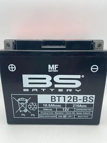 Batteria moto BS BT12B-BS (YT12B-BS) - Senza manutenzione - 12 V 10 Ah - Dimensioni: 150 x 69 x 130 mm compatibile con DUCATI Monster S2R 800 2004