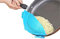 FUYTERY Colino per pasta in silicone resistente al calore Clip su pentole Strumento da cucina (Blu)