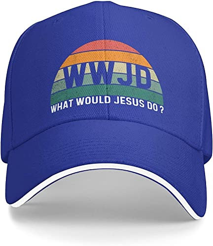 YINGD Atmungsaktive Baseballkappe What Would Jesus Do Cap Herren Baseball Cap Cute Cap, blau, One size