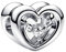 Lkwidi Charme Strahlendes Herz, schwebender Stein Charms-Anhänger 925 Sterling Silber Charm Bead Pendant für Europäische Armbänder und Halsketten