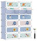 SONGMICS Scarpiera a 12 Scomparti per Bambini, Organizzatore Modulare ad Incastro in Plastica per Bambini, Guardaroba con Ante, 31 x 81 x 106 cm, Blu Pallido LPC907Q01