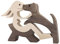 Sharplace Aus Holz Geschnitzte Sammlerfiguren, hölzerne Frau, Hund, Schnitzornamente, Figur, handgeschnitzter hölzerner Hund, menschliche Statue für, Stil b