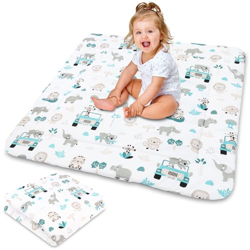 Krabbeldecke Krabbelmatte für Baby – Spielmatte Spieldecke Bodenmatte für Kinder und Babys für Kinderzimmer und Laufgitter Große faltbar waschbar Play Mat Oeko-Tex-Zertifikat